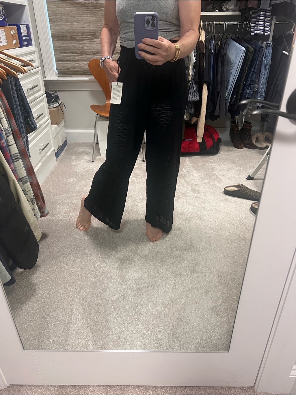 Electric & Rose Black Wide-Leg Knit Pants